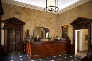 Reception area at Sir Christopher Wren Hotel